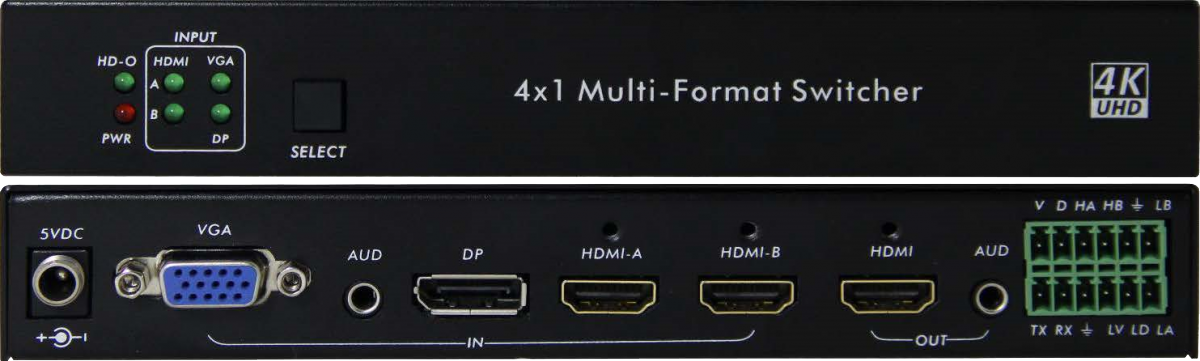 875345 HDMI 1.4 Switcher Multiformat 4/1